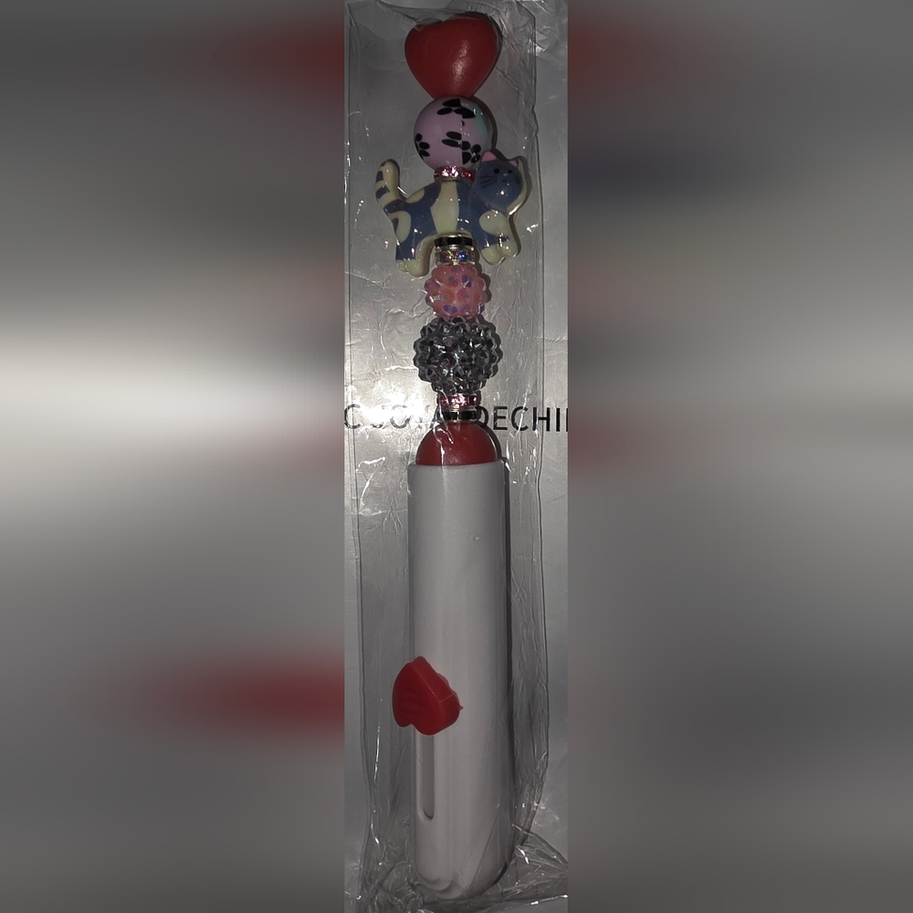 Hand Beaded Cat Themed Utility Knife